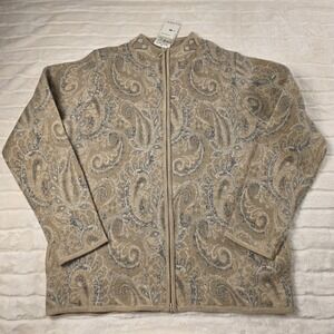 Vintage Pendleton Merino Wool Jacket Paisley Scrollwork Womens M Made Hong Kong